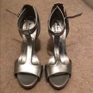 Silver metallic heels